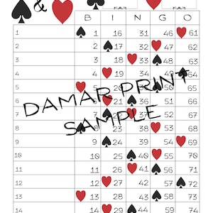 King and Queen Printable Bingo Boards 1-15 Lines-Instant Download-Playing cards Bingo Boards Set-Straight Mixed Blank-75 Ball