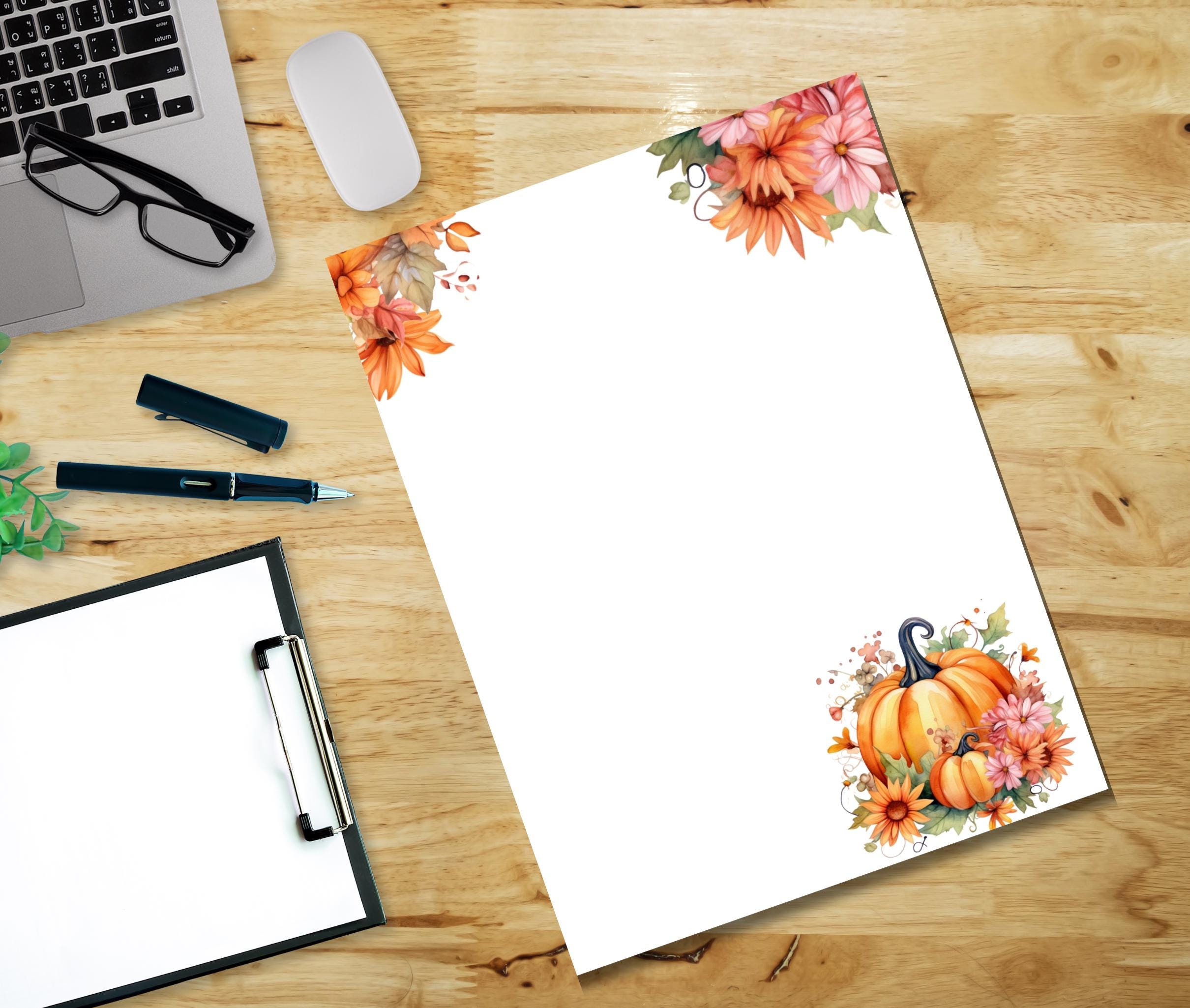 Pumpkin Printable Stationery,autumn Stationary,digital Download