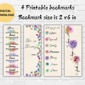 Christian Printable Bookmarks Set-Cute bookmarks-Book lover-Digital Download-Positive Vibes bookmarks-bookmark set