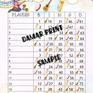 Bingo Boards Printable-Bingo Boards 1-15 Lines -Music Bingo - Straight  Mixed Blank- 75 Ball