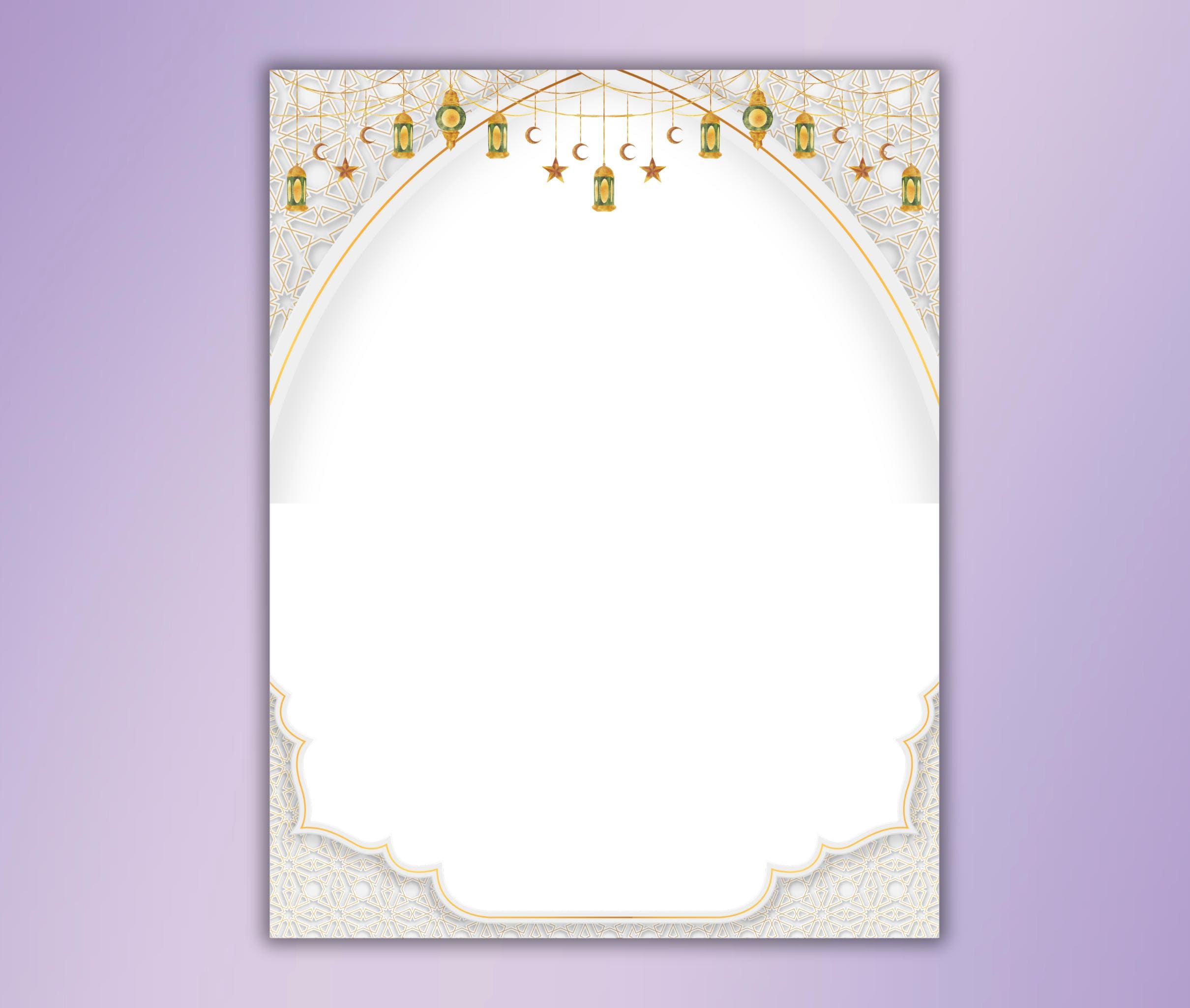 Muslim Printable Stationery Set-ramadan Islamic Writing Paper Set ...
