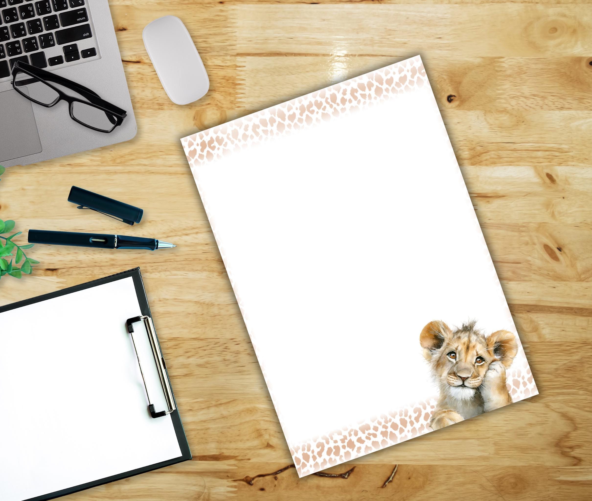 Lion Printable Stationery-african Animal Writing Paper Set Lined ...