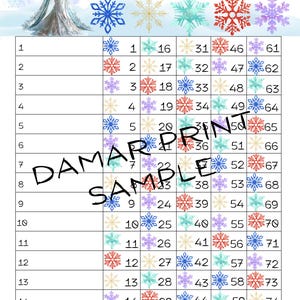 Snow Queen  Bingo Boards - Instant Download -Printable Winter Bingo Boards  - 1-15 Lines - Straight  Mixed Blank- 75 Ball