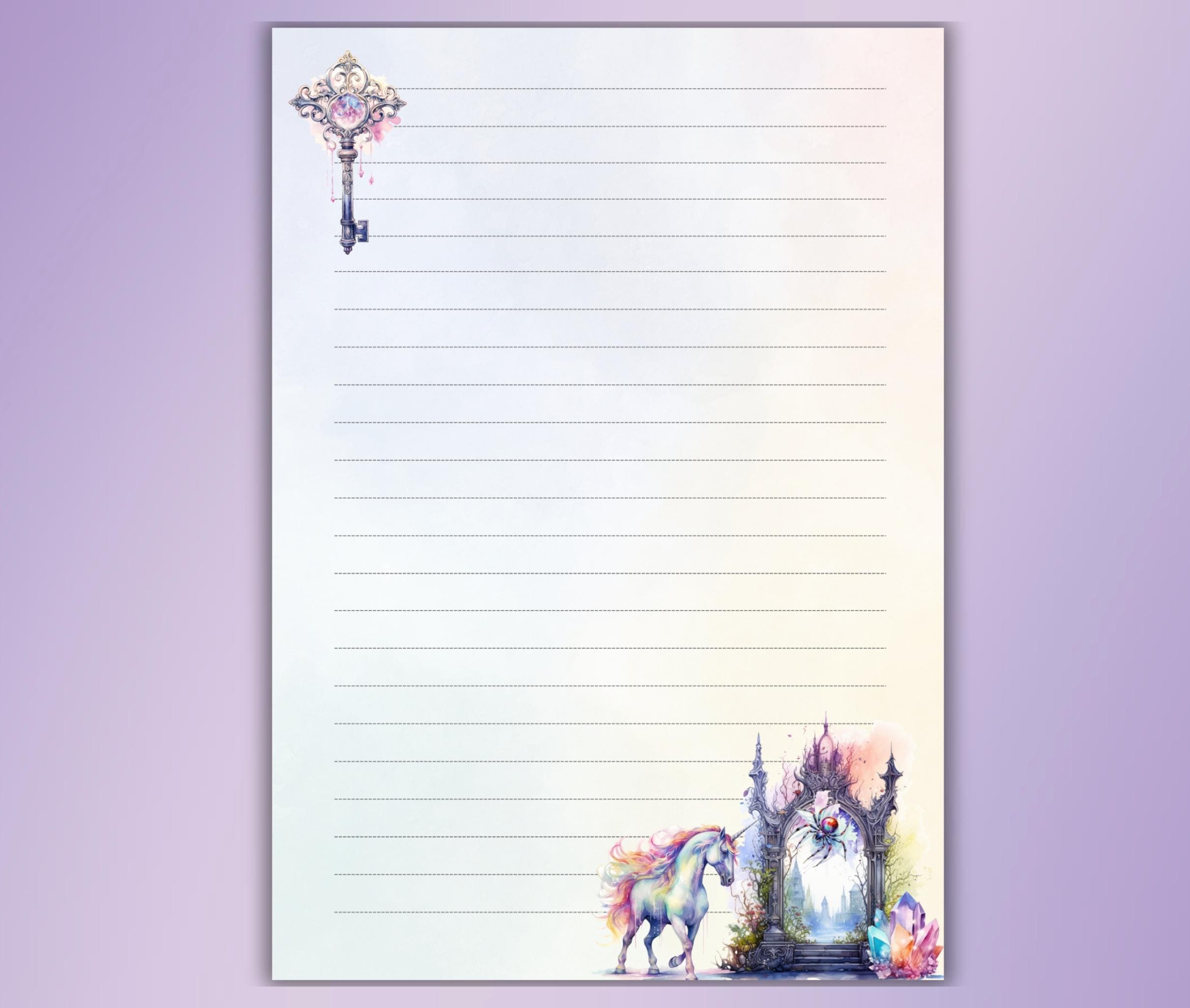 Magic Writing Lines Magic Printable Stationery Set-fantasy Writing Paper Unlined Lined A5 ...