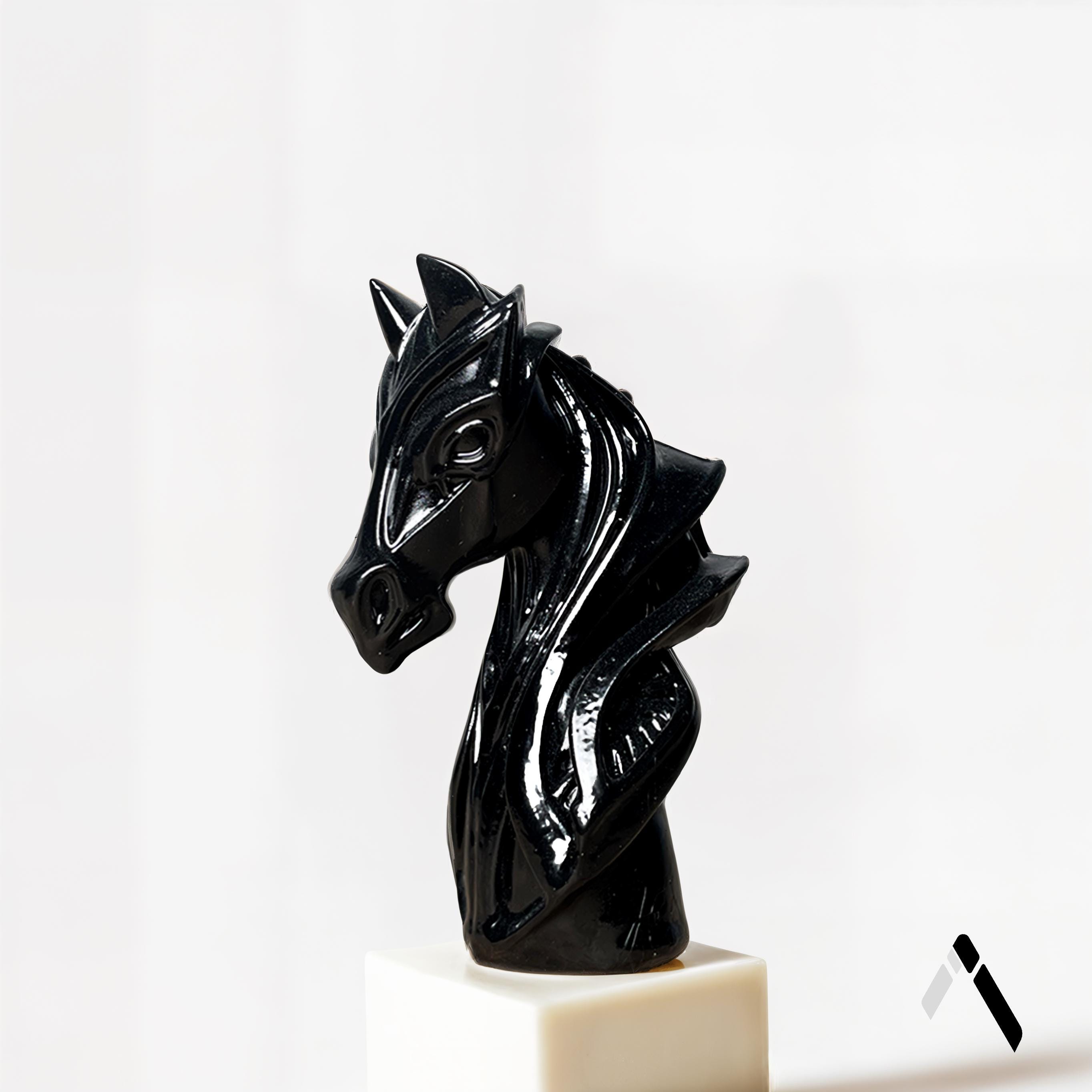 Figuras Decorativas De Ajedrez – Rey, Reina Y Caballo En Resina Para Colección O Decoración