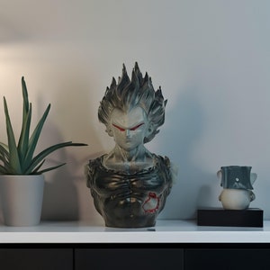 DBZ ベジータ 胸像彫刻、ドラゴンボールZ コレクタブル、サイヤ人戦士像、手作りベジータ胸像、アクションフィギュア装飾、ユニークなギフト