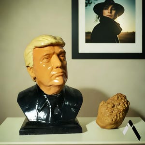 Donald Trump Sculpture - Political Figurine, Collectible Bust Statue, Home Office Decor, Presidential Art Piece, Unique Gift