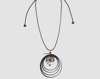 Buffalo horn pendant necklace Statement necklace