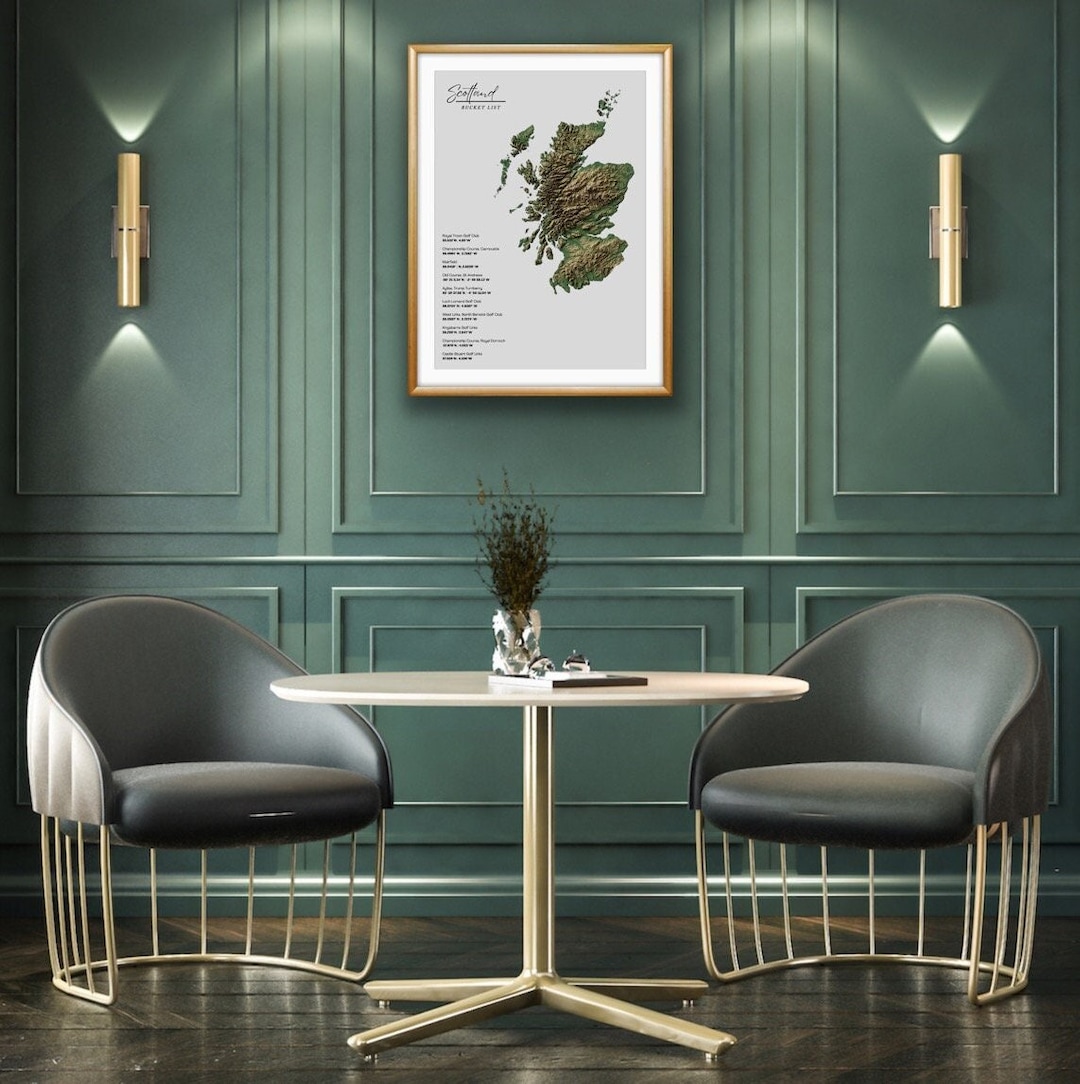 Golf Bucket List Country Map Etsy