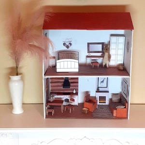 Das Boho DIY Puppenhaus aus Papier. Maßstab 1:14. Schnittmuster und Video-Tutorial zum Download. Digitales Produkt