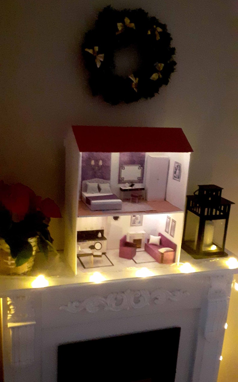 The Art Deco DIY Dollhouse Made of Paper. Scale 114. Patterns and