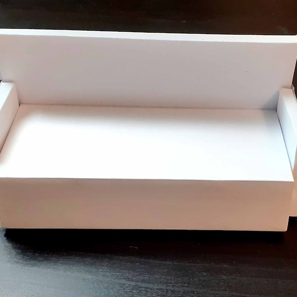 DIY le canapé blanc en papier. Échelle 1:14. Patrons et tutoriel vidéo à télécharger. Produit numérique