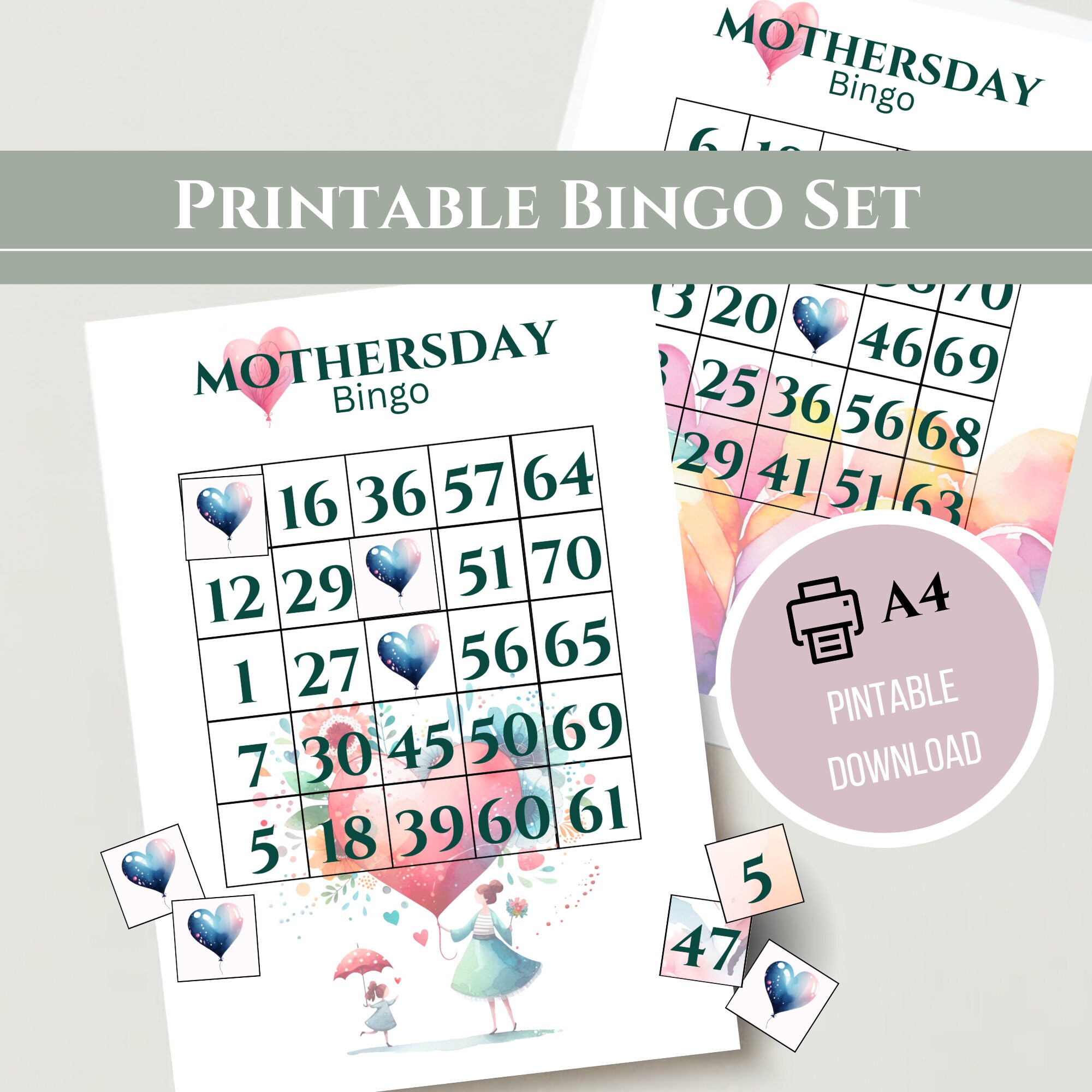 Printable Mother's Day Bingo Set, 18 Different Bingo Cards, Mother's ...