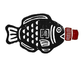 Iconic Soy Sauce Fish - Linocut