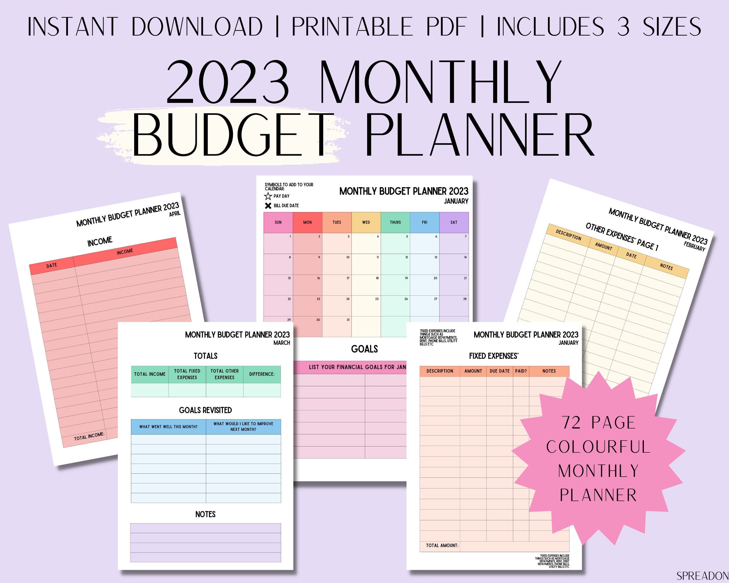 Monthly Budget Planner Printable 2023 Budget Planner - Etsy Australia