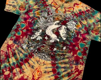 SIZE M Reverse Tie Dye on Red The Sword band T-Shirt