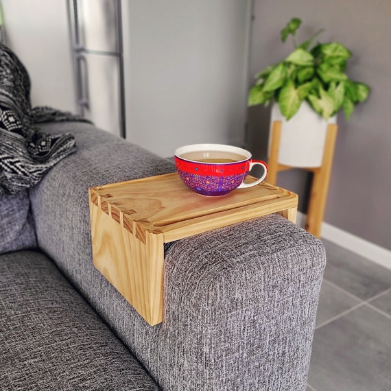 Couch Cup Holder Tray Drink Holder for Couch, Sofa Wooden