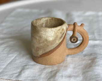 handmade natural evil eye mug ceramic pottery mug lover gift Housewarming coffee/tea mug eye mug neutral mug with blue evil eye rustic cup