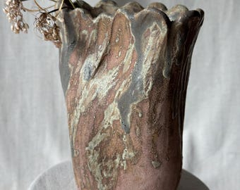Handmade Sculptural Ceramic Vase / Earthy Organic Wabi-Sabi Art Vessel| statement decor