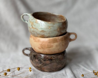 ceramic mug pottery coffee latte cup rustic stoneware tea cup large cappuccino cup wabi sabi marble art cup vintage glossy brown blue mug