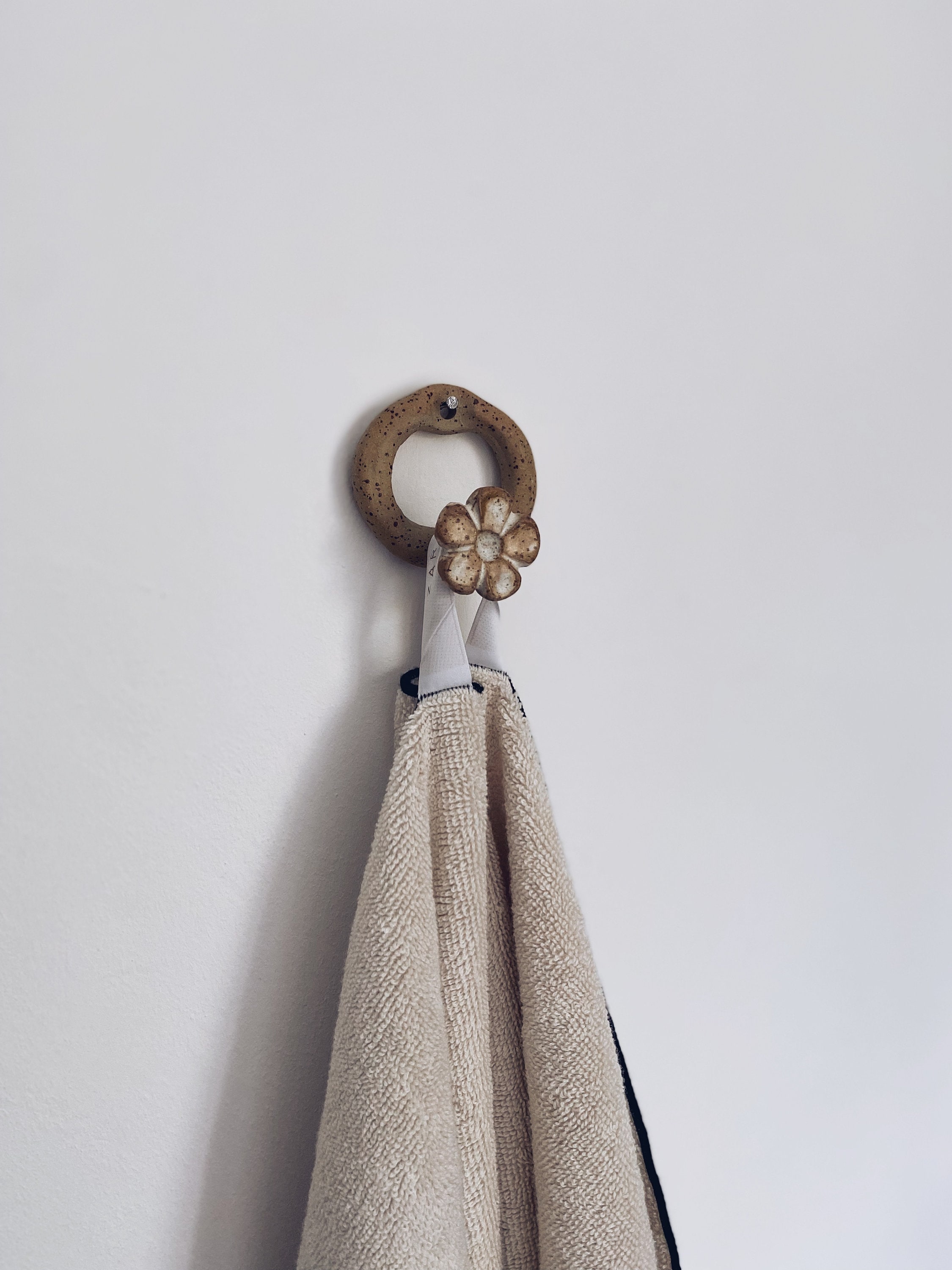 Wall Hook Ceramic Flower Wall Hook Rustic Wall Towel Hook Key Holder