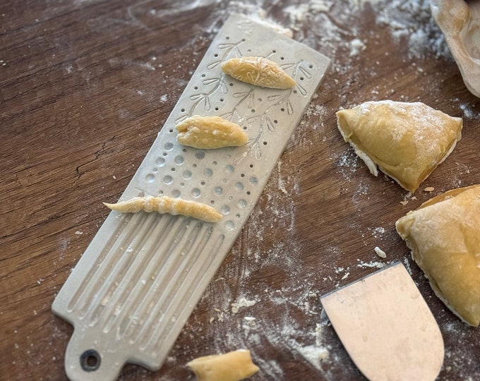 Handmade Ceramic Pasta Board: Rustic cooking Utensil -  fresh pasta making tool