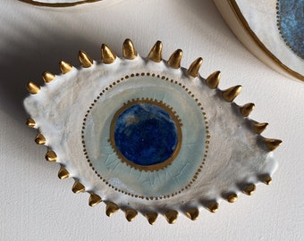 Bespoke listing Handmade ceramic evil eye wall hanging evil eye ceramic eye decor blue eye wall hanging eye decor centerpiece new home gift