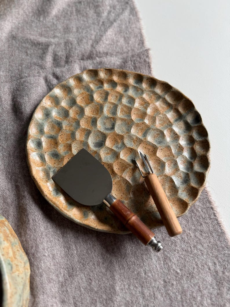 Ceramic Serving Plates Rustic Dinnerware Handmade Hosting Plates