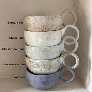 ceramic rustic Cappuccino mug, large Aesthetic one of kind cup, vintage Latte mug, handmade timeless cup, farmhouse pottery cup gift for mom