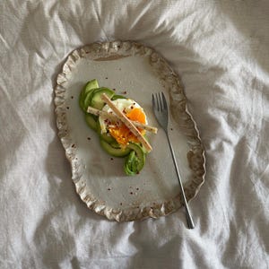 Handmade Stoneware Serving Platter: Rustic Ceramic Food Display