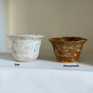 Handgefertigte Keramik Latte Tassen: Wabi Sabi Steingut Lungo Kaffeetasse, Affogato Tasse / zeitlose Tasse Honeycomb