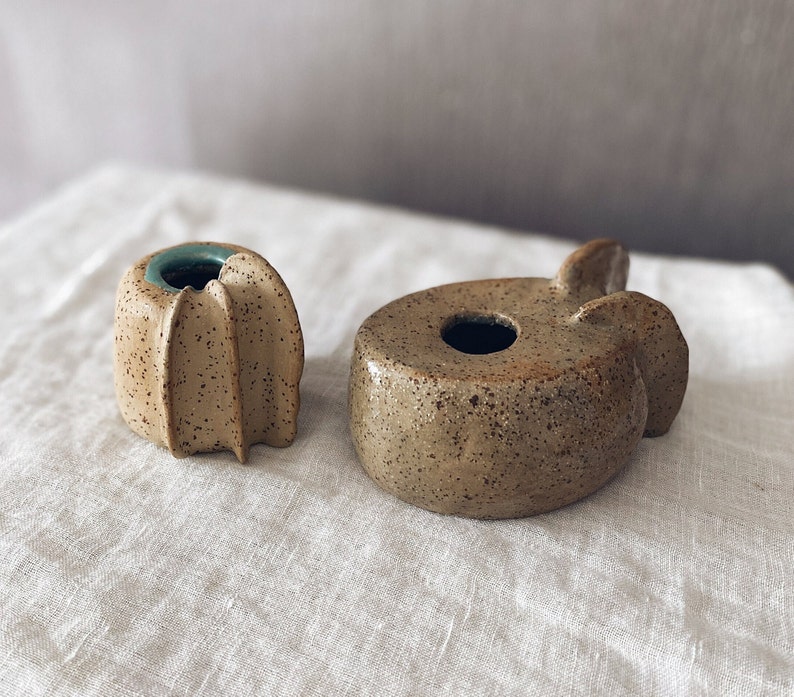 ceramic rustic modern bud vase handmade pottery small vase minimal stoneware speckled vase set wabi sabi vase decor Japanese small bud vase image 1