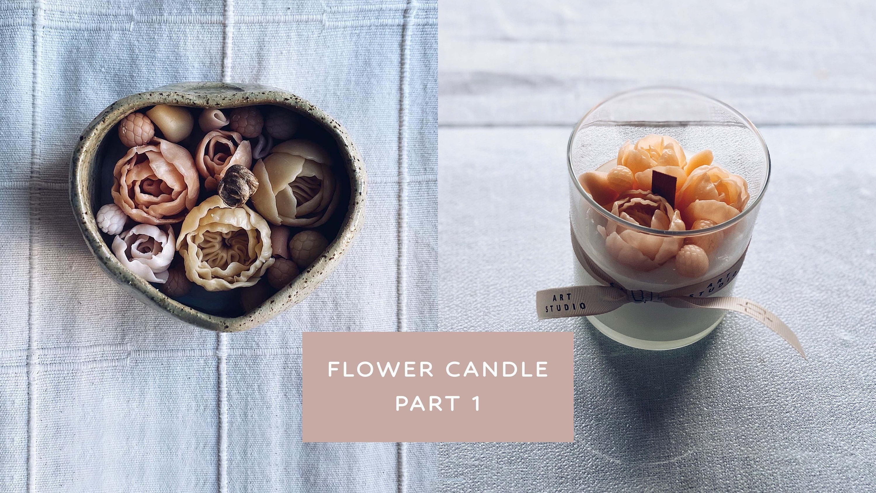 handmade Flower candle tutorial course fun candle flower candle making business course unique flower candle course for beginners gift course