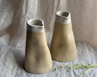 pottery jug handmade stoneware mini jug rustic speckled ceramic jug wabi sabi milk pitcher minimal pottery jug farmhouse clay kitchen decor