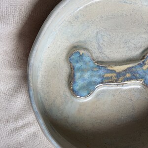 pet bowl white pottery dog water bowl ceramic dog bowl with bone gift for dog moms aesthetic pet food bowl, pet accessory, pet lover present image 6