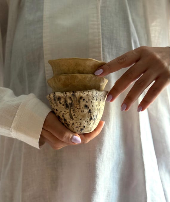 Handmade Ceramic Latte Mugs: Wabi Sabi Stoneware Lungo coffee Cup, Affogato cup/ timeless mug