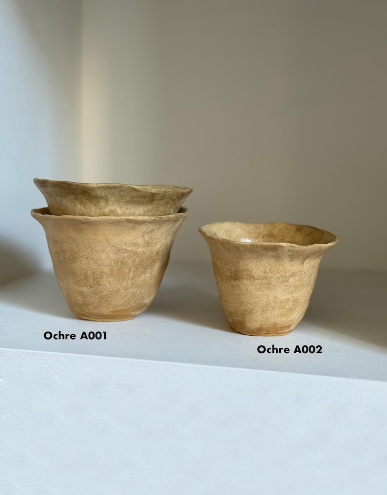 Handgefertigte Keramik Latte Tassen: Wabi Sabi Steingut Lungo Kaffeetasse, Affogato Tasse / zeitlose Tasse Bild 8