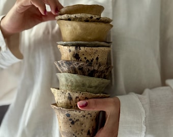 Tazas de cerámica para café con leche hechas a mano: Taza de café Lungo de gres Wabi Sabi, taza para affogato/taza atemporal