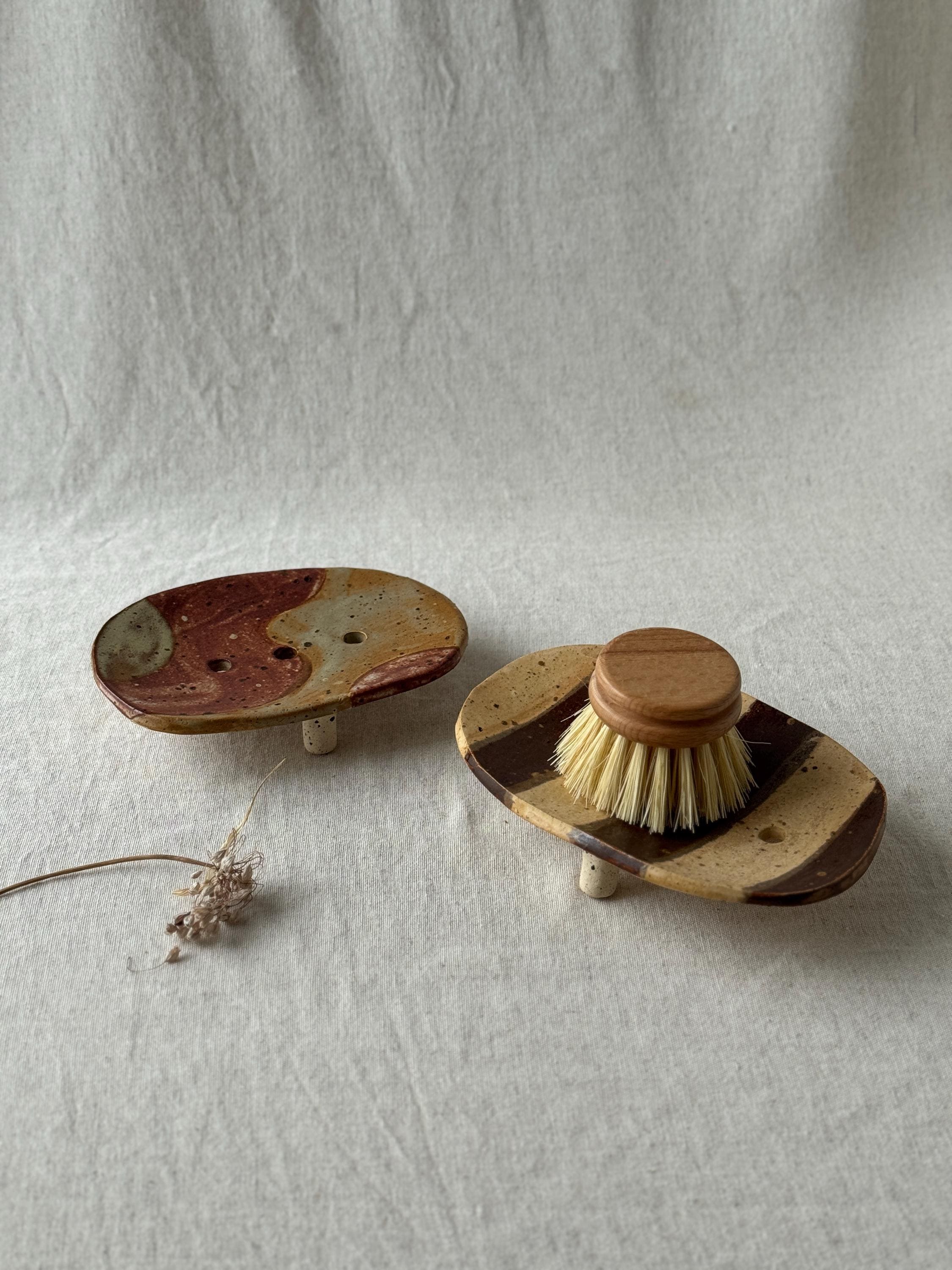 Handmade Ceramic soap dish, minimal pottery soap dispenser, Bathroom decor