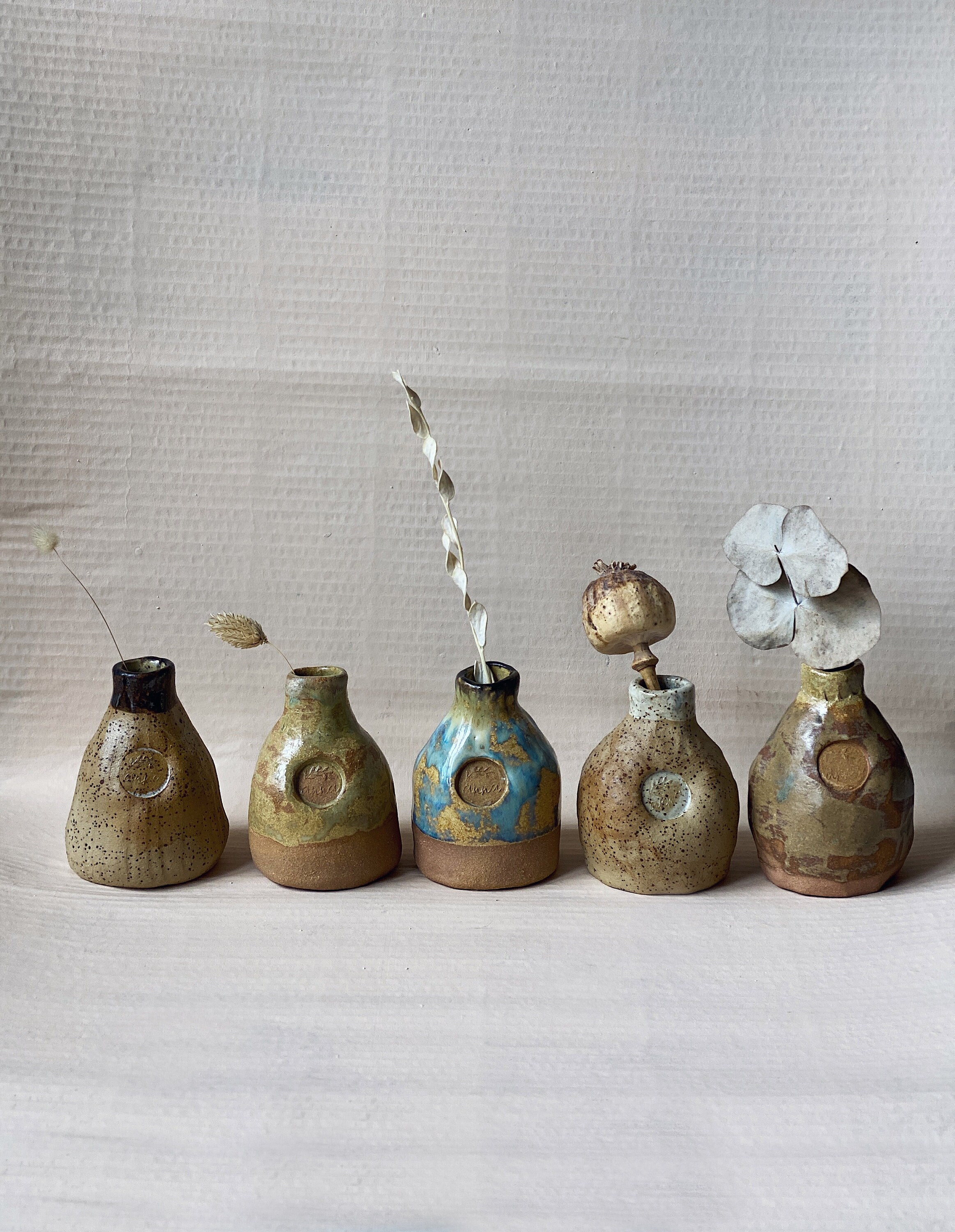 Rusty Keramikvase Im Wabi-Sabi-Stil – Handgefertigt, 16 Cm Hoch, Braunes Vintage-Design | Für Rustikale Oder Moderne Dekoration