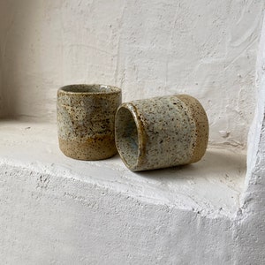 Scandinavian pottery tumbler , ceramic cappuccino mug , bohemian pottery mug coffee lover gift espresso cup handmade coffee cup 200 ml cup image 8