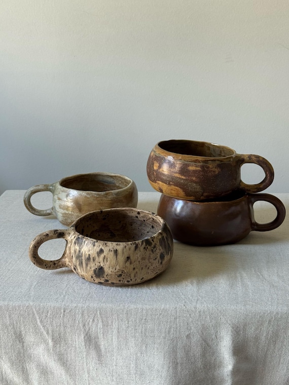 Handgemachte Keramik neutrale nordische Becher: Keramikkaffeetasse, einzigartiges Trinkgeschirr