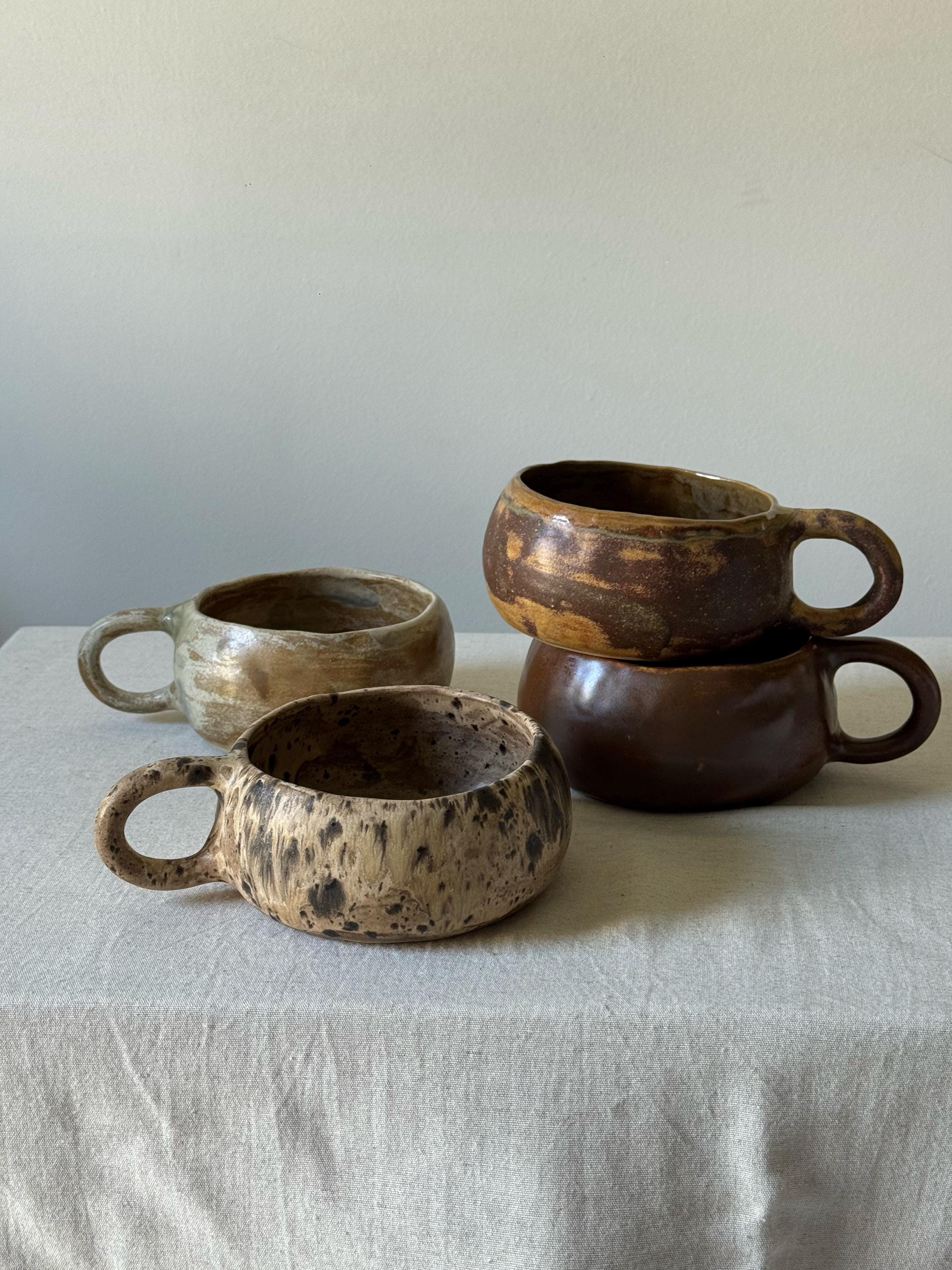 Handgemachte Keramik neutrale nordische Becher: Keramikkaffeetasse, einzigartiges Trinkgeschirr