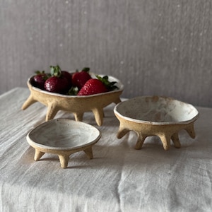 Ceramic serving bowls, pottery decorative tray ,handmade speckled serving dishes food serving display rustic stoneware bowls(make by order)
