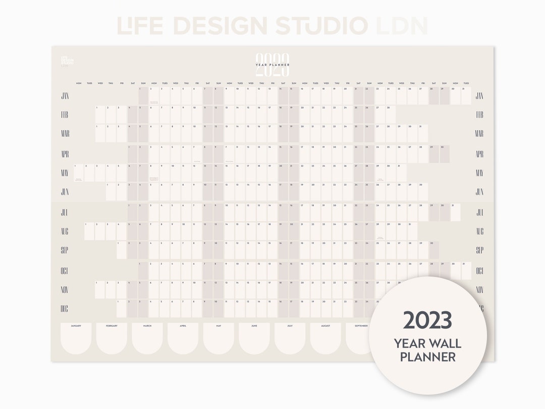 2023 Wall Planner A2 42 X 59.4cm Jandec 2023 Year Planner 2023 Monthly