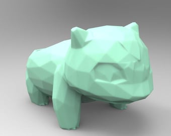 Low Poly Bulbasaur Planter 3D Print STL File (Instant Download)