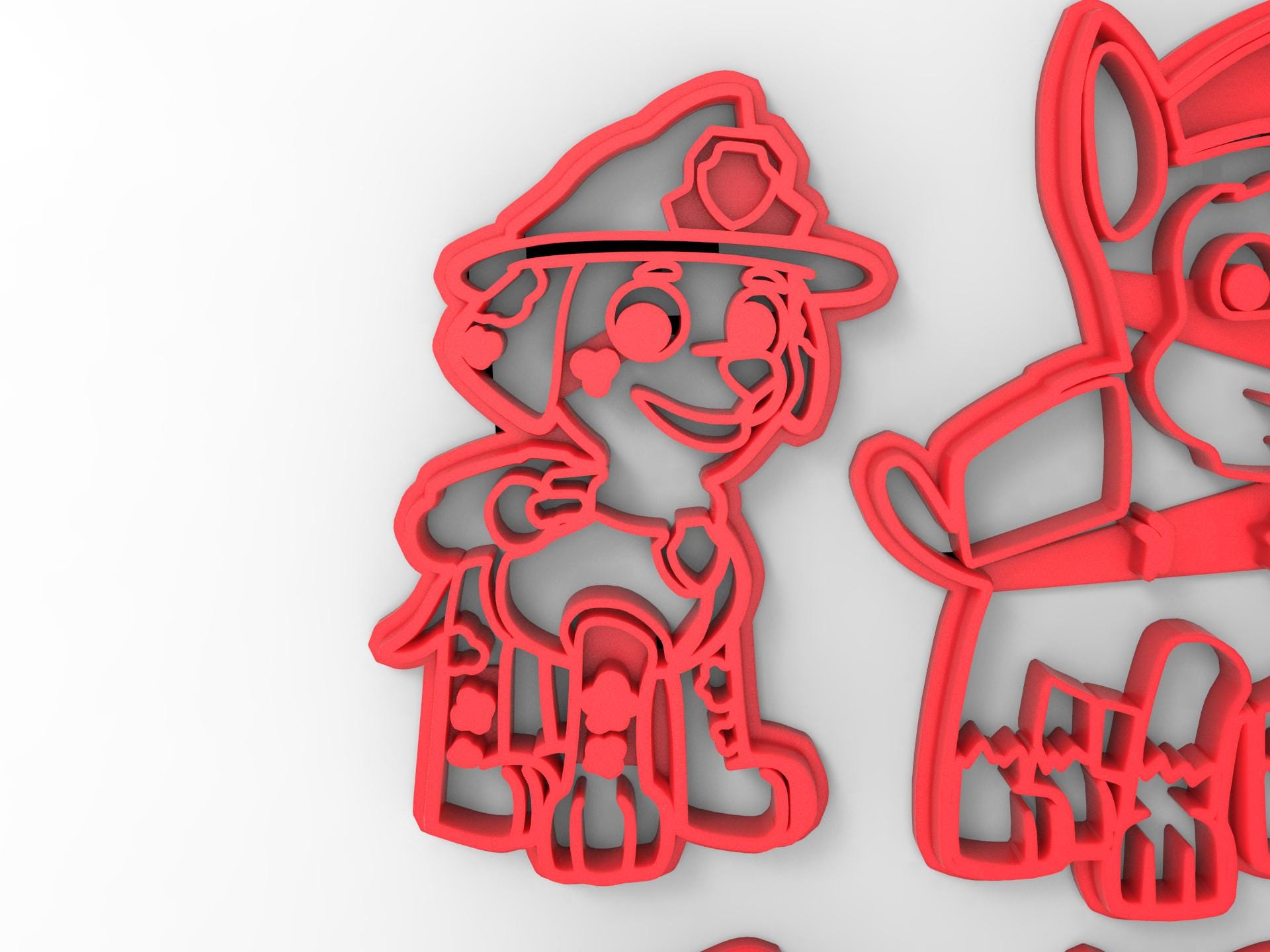 PAW Patrol Cookie Cutters: Chase & Marshall, Kids Baking (STL Files) - Etsy