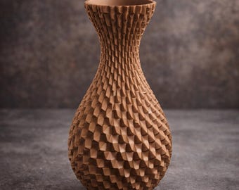Geometric Facet Bloom Vase STL File – Modern 3D Printing (Digital Download)