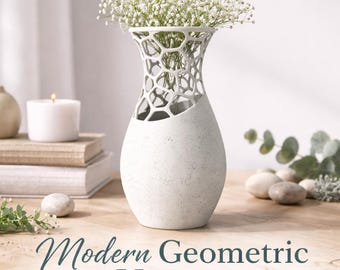 Voronoi Vase STL | Modern Parametric Lattice 3D Print File (Digital Download)