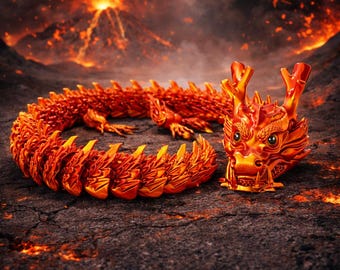Articulated Chinese Dragon STL | Flexi Serpent 3D Print Model (Digital Download)